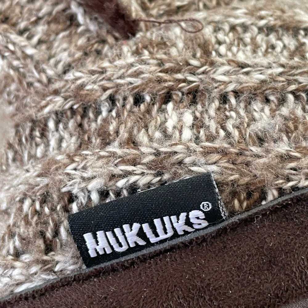 Muk Luks Women’s Malena Slouch Boots Brown Flat Heel Warm and Cozy XL